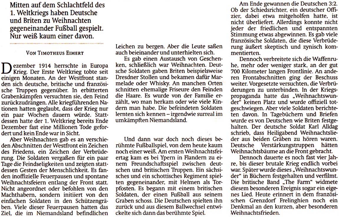 Artikel in der ´Sächsischen Zeitung´ vom 24. Dezember 2018