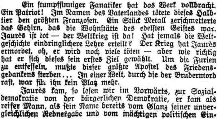 erste Seite der ´Dresdner Volkszeitung´ vom 3. August 1914 - Teil 2