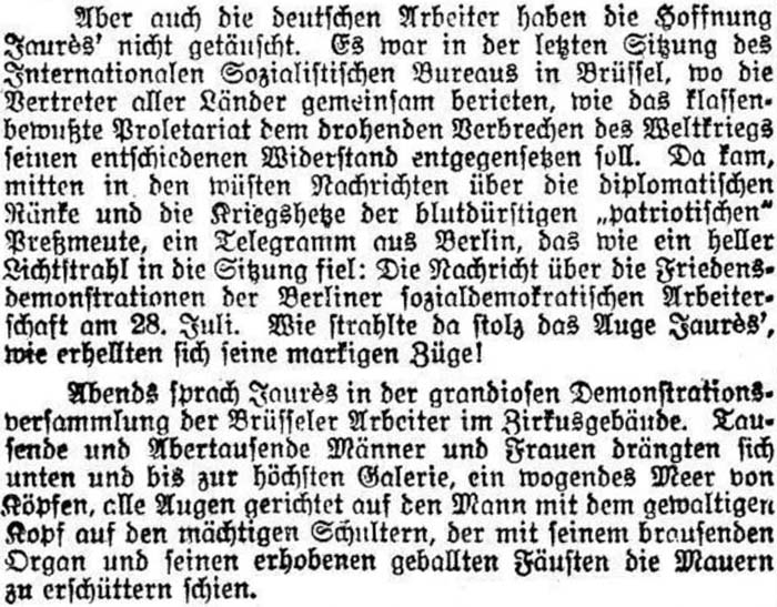 zweite Seite der ´Dresdner Volkszeitung´ vom 3. August 1914 - Teil 4