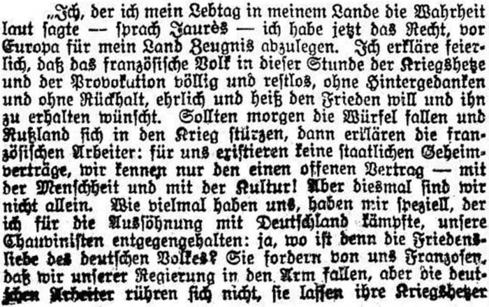 zweite Seite der ´Dresdner Volkszeitung´ vom 3. August 1914 - Teil 5