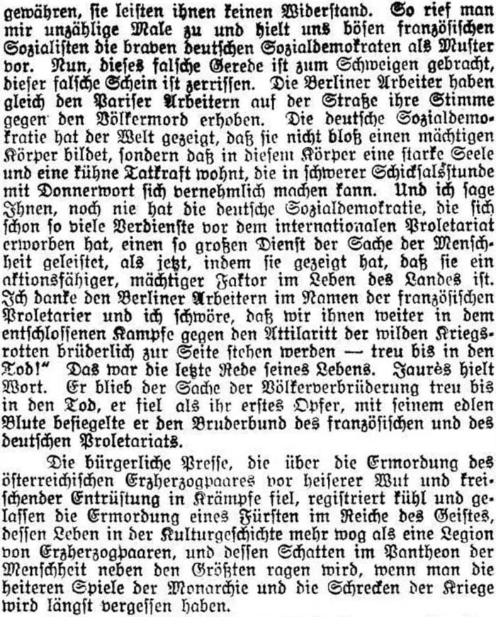 zweite Seite der ´Dresdner Volkszeitung´ vom 3. August 1914 - Teil 6