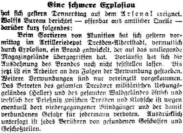 Artikel in der ´Dresdner Volks-Zeitung´ vom 29. Dezember 1916