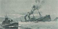 die Versenkung eines Schiffes im Ersten Weltkrieg