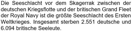 Die Seeschlacht vor dem Skagerrak zwischen der deutschen Kriegsflotte und der britischen ...