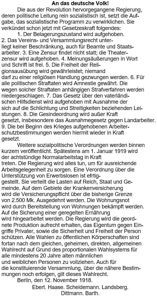 Text zu ´Sächsische Volkszeitung´ vom 13. November 1918, Seite 1