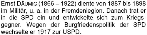 Ernst Däumig (1866 - 1922) diente von 1887 bis 1898 im Militär ...