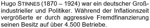 Hugo Stinnes (1870 - 1924) war ein deutscher Großindustrieller ...