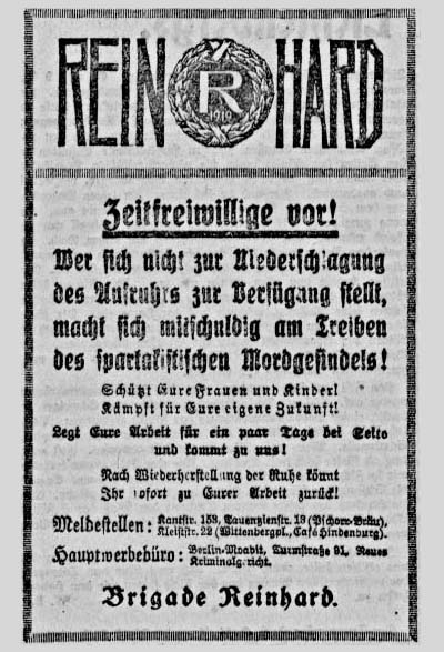 Annonce in der ´Vossischen Zeitung´ vom 13. März 1919