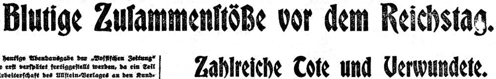 aus: ´Vossische Zeitung´ vom 13. Januar 1920 (Abendausgabe)