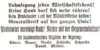 Aufruf zum Genralstreik