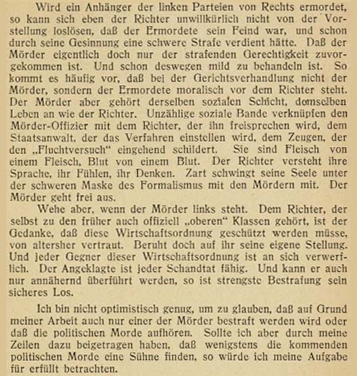 Emil Julius Gumbel: ´Vier Jahre politischer Mord´, Seite 149 unten