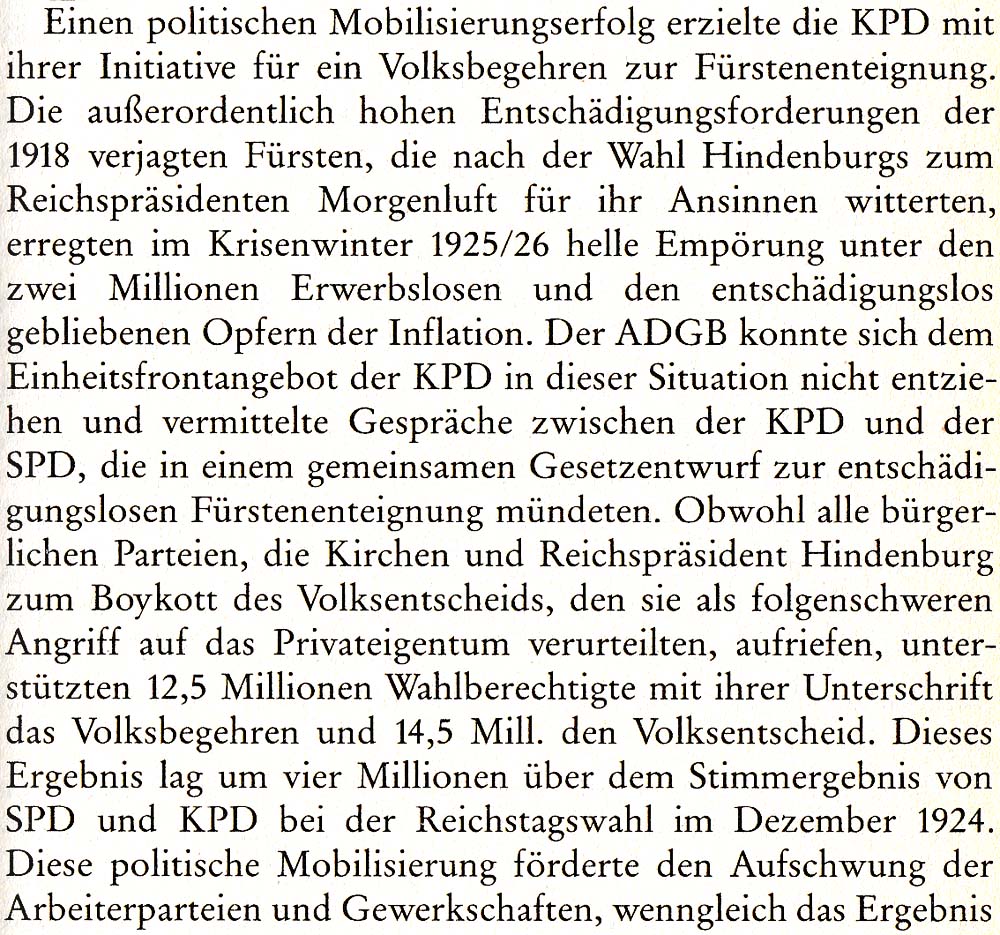 aus: ´Geschichte der deutschen Gewerkschaftsbewegung´, Seite 263