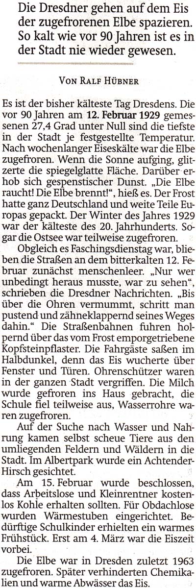 Artikel in ´Sächsische Zeitung´ am 9. Februar 2019