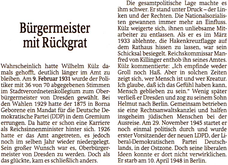 Artikel in der ´Sächsischen Zeitung´ vom 6. Februar 2016