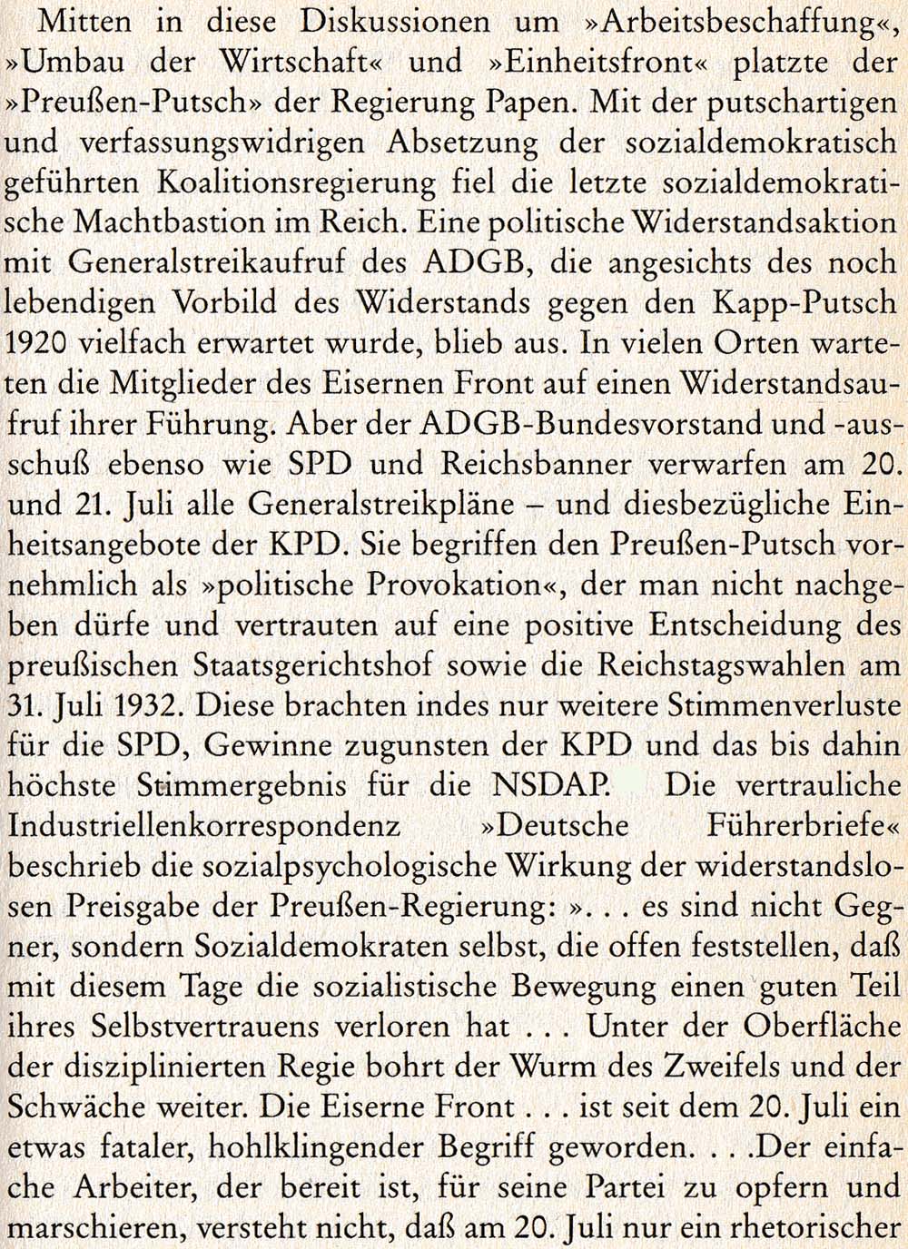 aus: ´Geschichte der deutschen Gewerkschaftsbewegung´, Seite 315