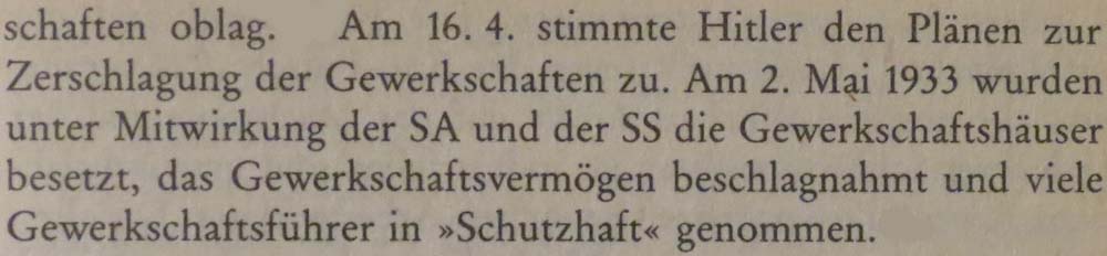 aus: ´Geschichte der deutschen Gewerkschaftsbewegung´, Seite 339