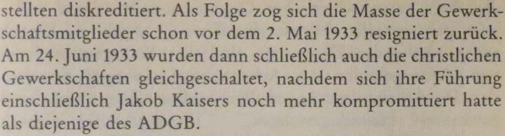 aus: ´Geschichte der deutschen Gewerkschaftsbewegung´, Seite 349