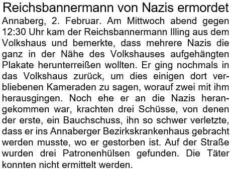 Text zu ´Dresdner Volkszeitung´ vom am 3. Februar 1933