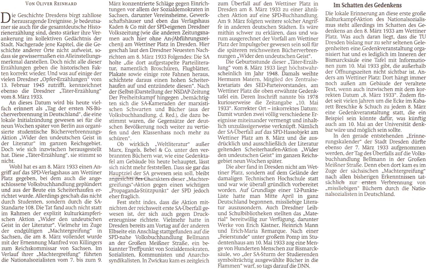 Artikel in der ´Sächsischen Zeitung´ vom 8.3.2021