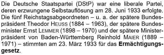 Die Deutsche Staatspartei (DStP) war eine liberale Partei ...