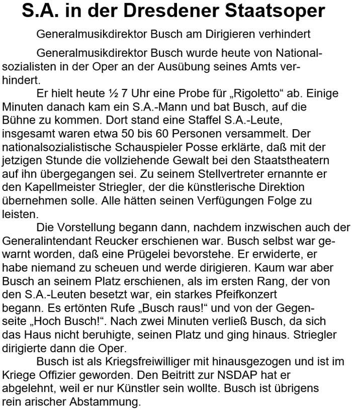 Text zum Artikel in der ´Vossischen Zeitung´ vom 8. März 1933