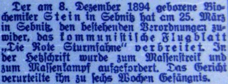 Artikel in ´Der Freiheitskampf´ vom 12.5.1933