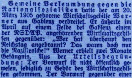 Artikel in ´Der Freiheitskampf´ vom 12.5.1933