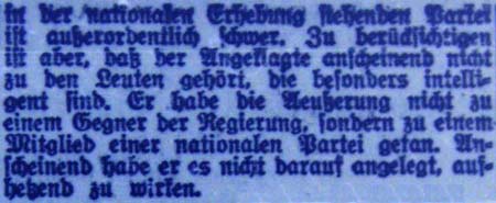 Artikel in ´Der Freiheitskampf´ vom 12.5.1933