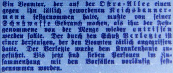 ´Dresdner Anzeiger´ am 27.2.1933