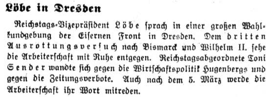 ´Vossische Zeitung´ am 27.2.1933 - 1