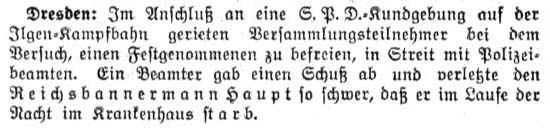 ´Vossische Zeitung´ am 27.2.1933 - 2