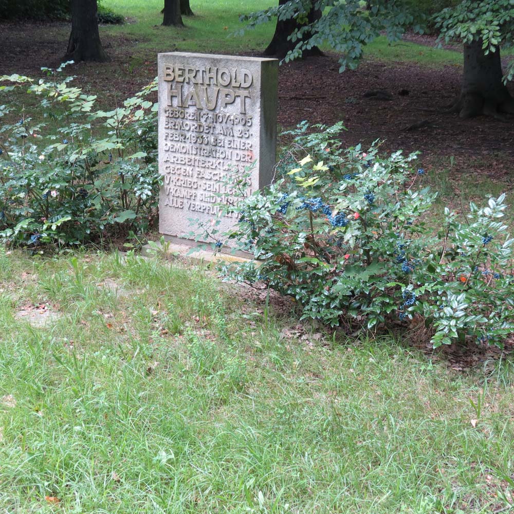 Gedenkstein für Berthold Haupt in Dresden-Kleinzschachwitz