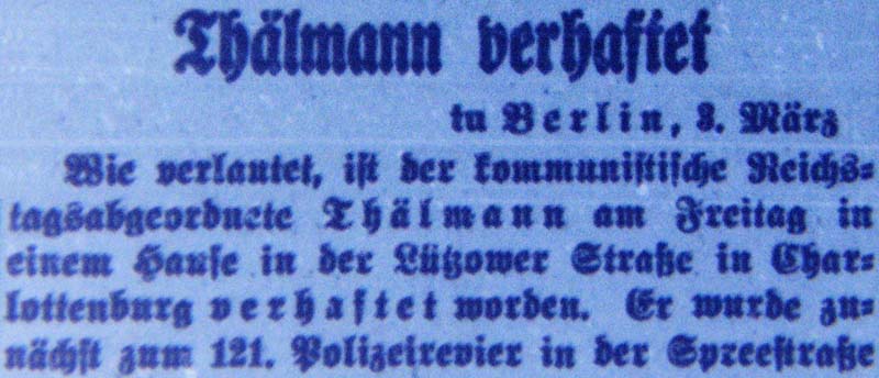 Artikel im ´Dresdner Anzeiger´ vom 4.3.1933 - Teil 1