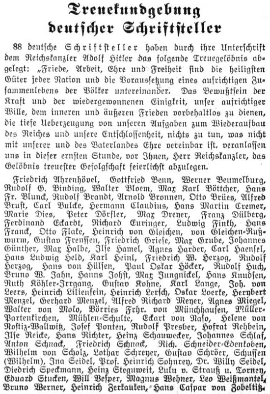 Artikel in der ´Vossischen Zeitung´ vom 26.10.1933