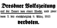 Verbot der ´Dresdner Volkszeitung´