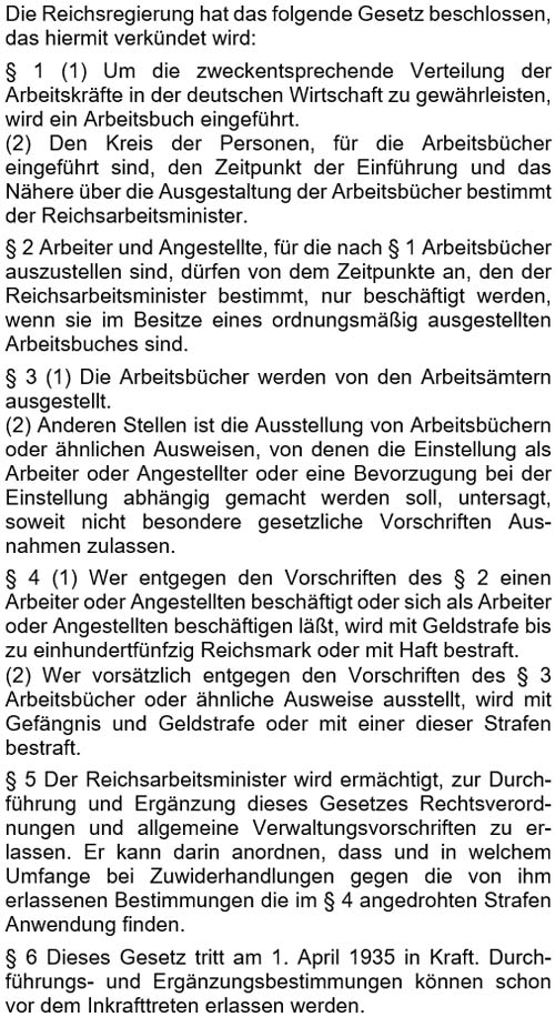 Die Reichsregierung hat das folgende Gesetz beschlossen, das hiermit verkündet wird ...