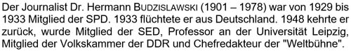 Text zu Hermann Budzislawski