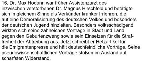 Text zum Artikel in ´Sächsische Volkszeitung´ vom 14. Juni 1935, Seite 5 - Max Hodann