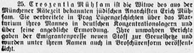 ´Sächsische Volkszeitung´ vom 14. Juni 1935, Seite 5 - Creszentia Mühsam