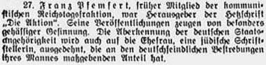 ´Sächsische Volkszeitung´ vom 14. Juni 1935, Seite 5 - Franz Pfemfert