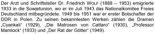 Text zu Dr. Friedrich Wolf