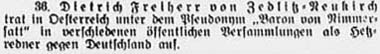 ´Sächsische Volkszeitung´ vom 14. Juni 1935, Seite 6 - Dietrich Freiherr von Zedlitz-Neukirch