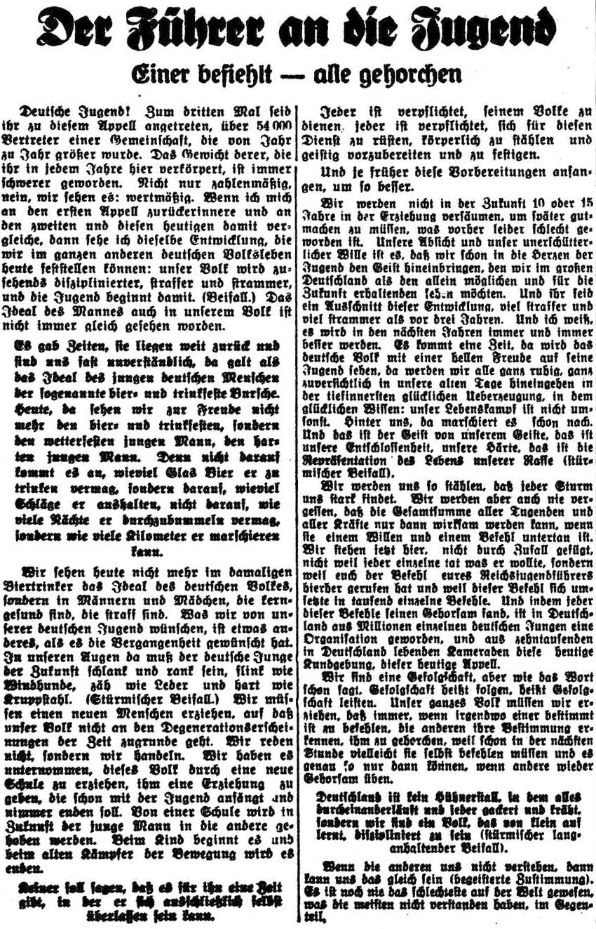 aus: ´Freiburger Zeitung´ vom 16. September 1935, Seite 4 - Teil 2