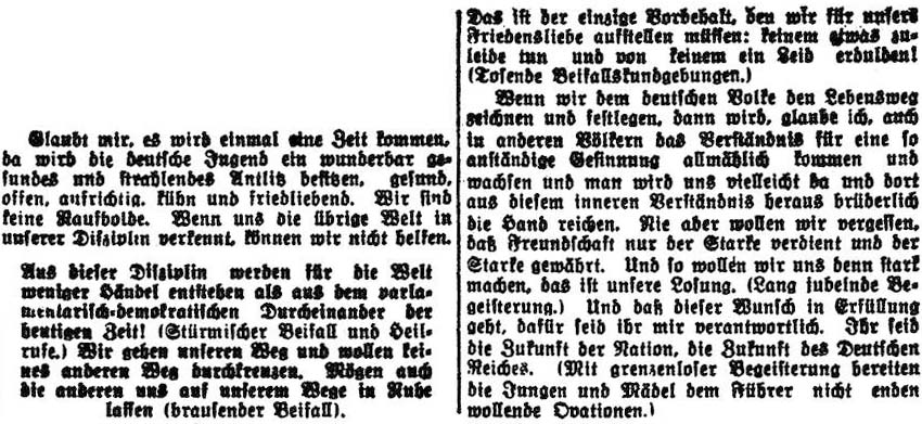 aus: ´Freiburger Zeitung´ vom 16. September 1935, Seite 4 - Teil 3