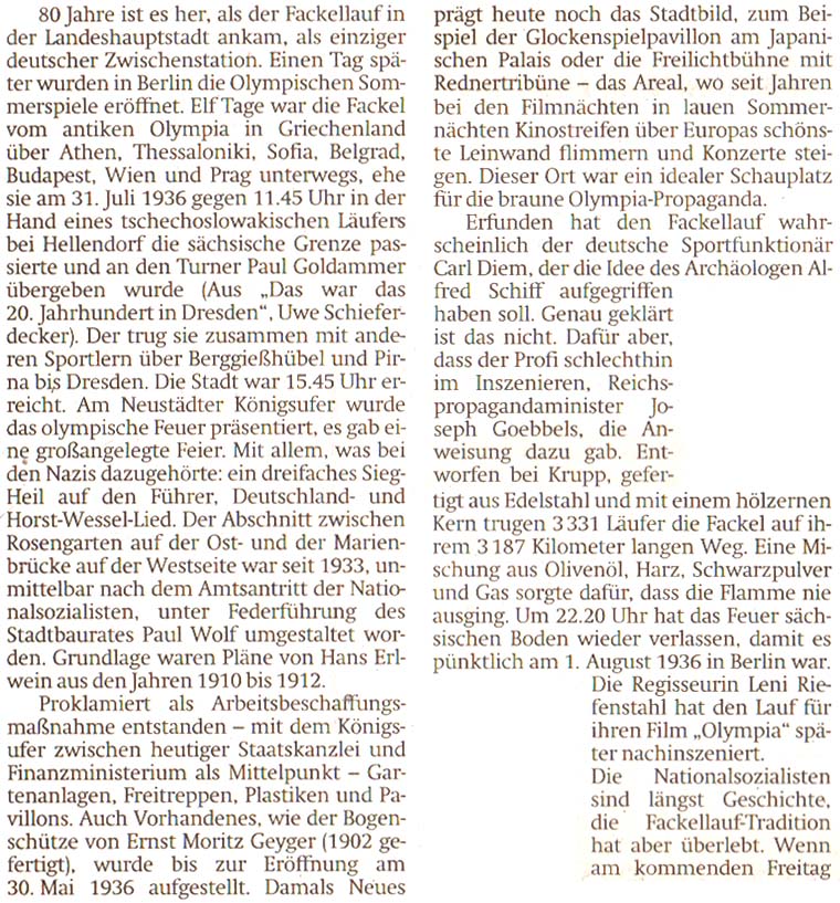 Artikel in der ´Sächsischen Zeitung´ vom 30. Juli 2016