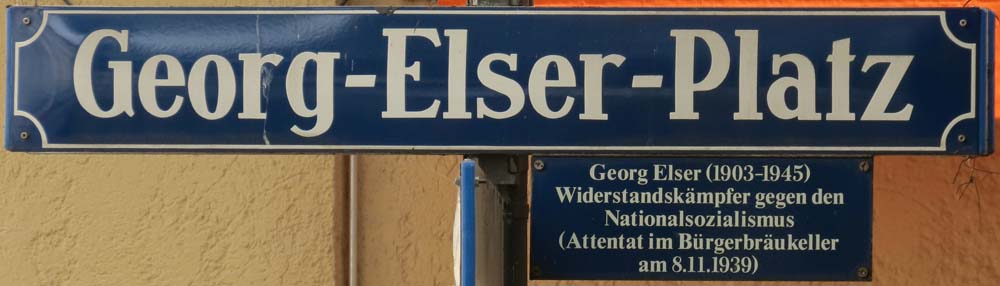 Straßenschild Georg-Elser-Platz in München