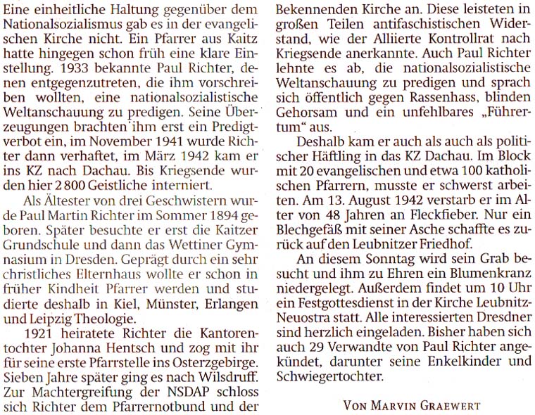 Artikel in der ´Sächsischen Zeitung´ vom 19. Juli 2019