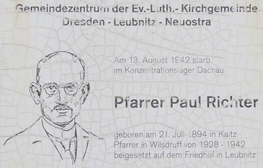 Gedenktafel am Paul-Richter-Haus in Dresden Kaitz