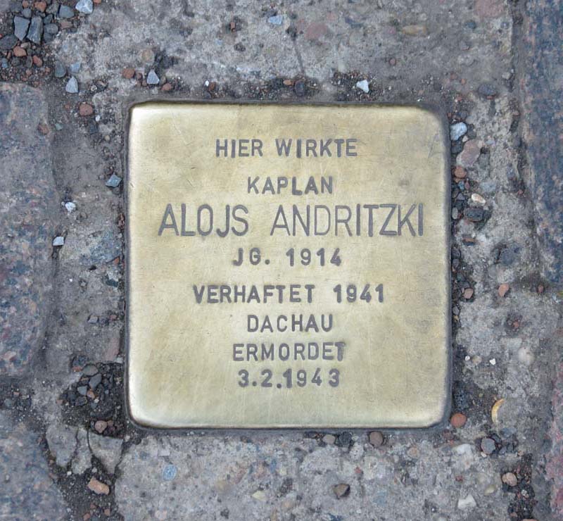 Gedenkstein für Alois Andritzki in Dresden