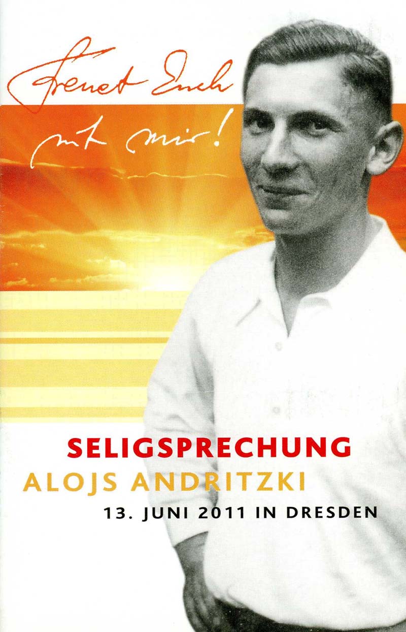 Plakat zur Seeligsprechung von Alois Andritzki in Dresden